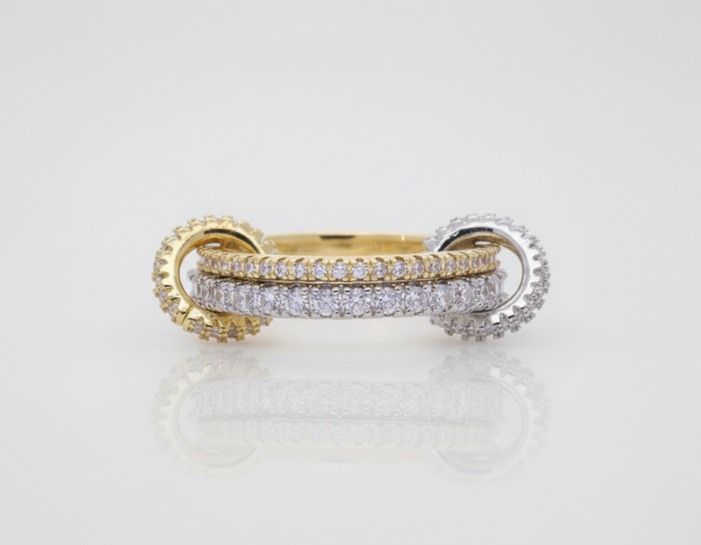 2 Tone Pavé Ring