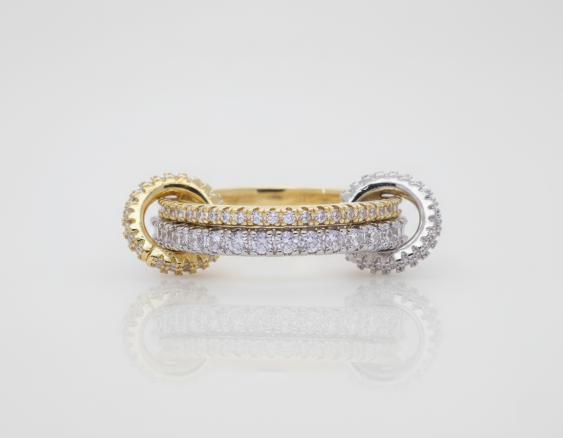 2 Tone Pavé Ring