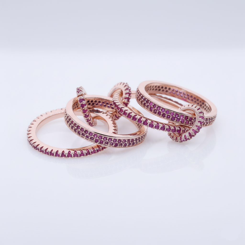 Pink Zircon Stacking Ring