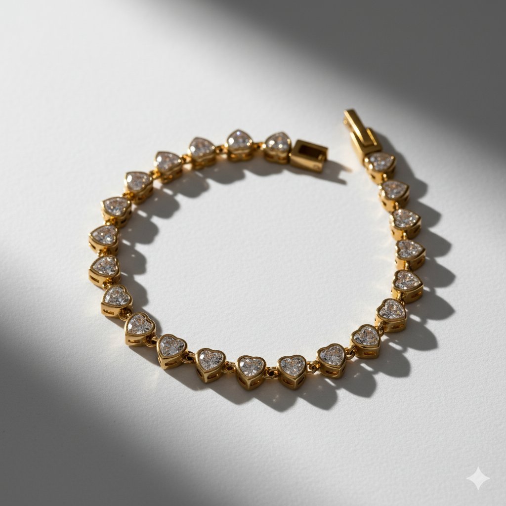 Aurora Heart Tennis Bracelet