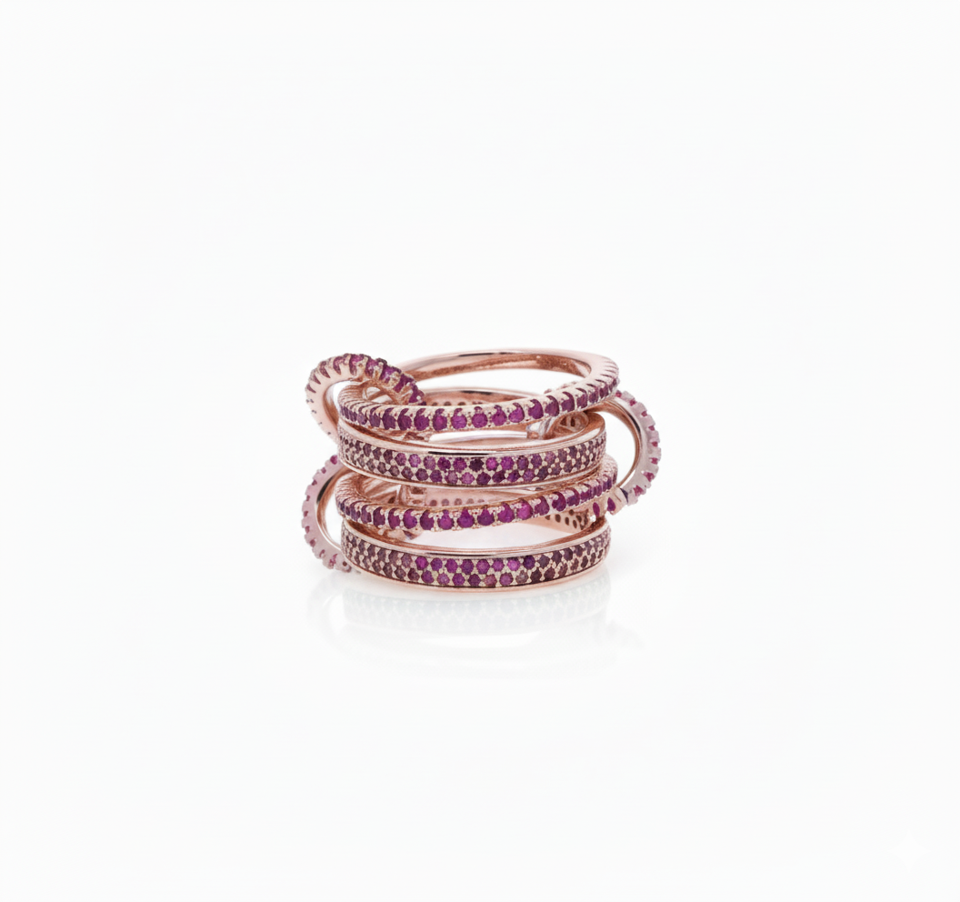 Pink Zircon Stacking Ring