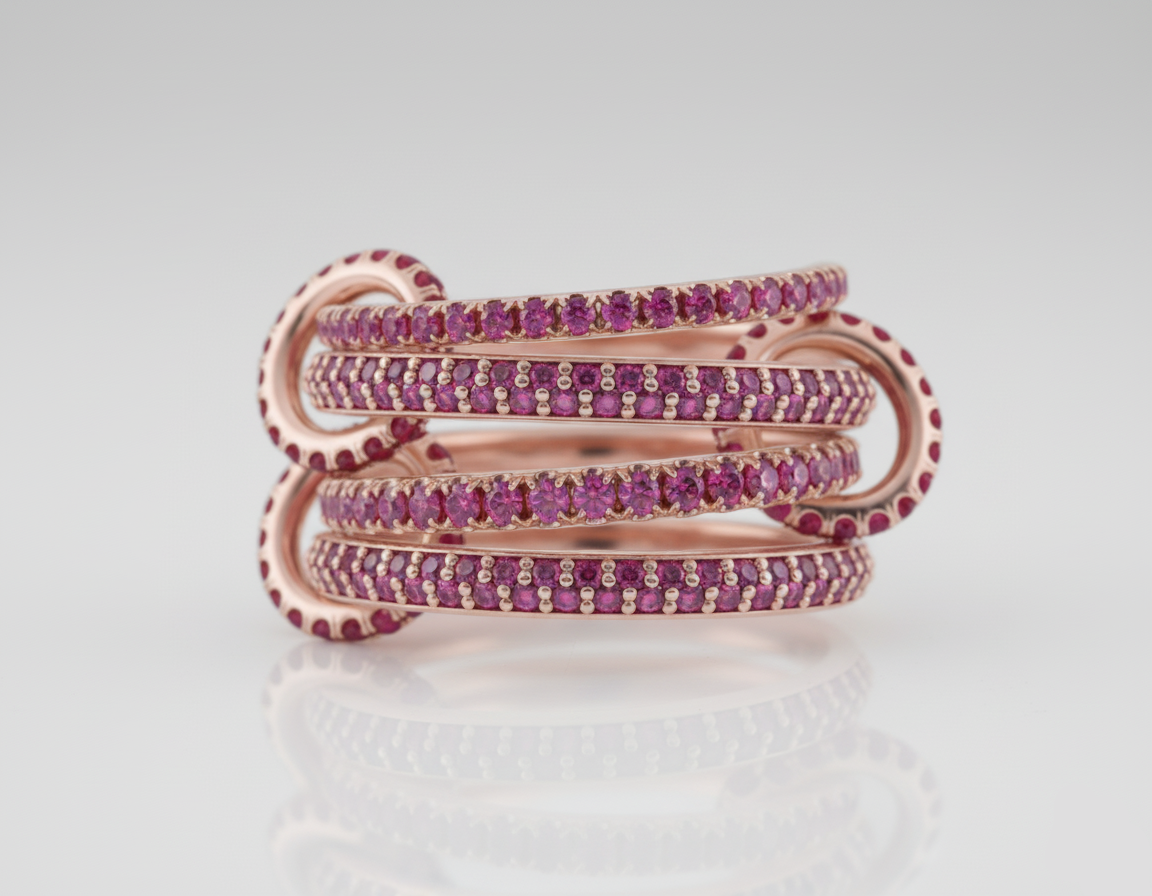 Pink Zircon Stacking Ring