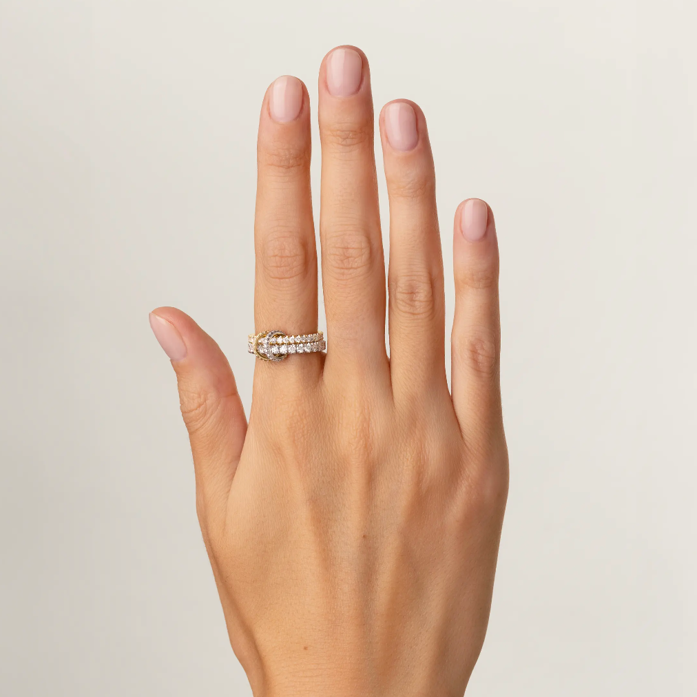 2 Tone Pavé Ring